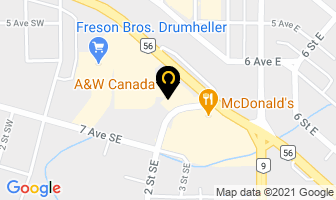 A & W Restaurant in Drumheller map
