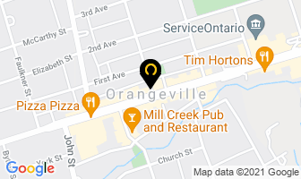 Aart's Hair Studio in Orangeville map