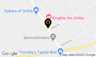 Acres Auto Glass in Orillia map