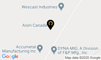 Aisin Canada Inc in Stratford map