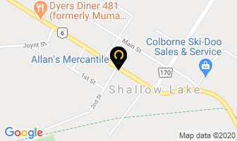 Allan's Mercantile in Shallow Lake map