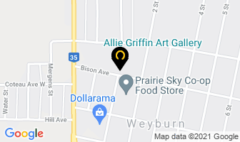 Allie Griffin Art Gallery in Weyburn map