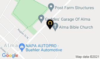 Alma Bible Church in Alma map