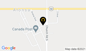 Alonsa Post Office in Ignace map