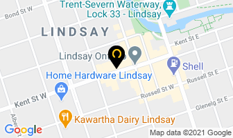 Appleseed Quiltworks in Lindsay map
