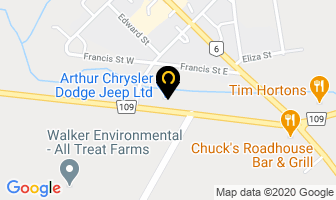 Arthur Chrysler Dodge Jeep Ltd in Arthur map