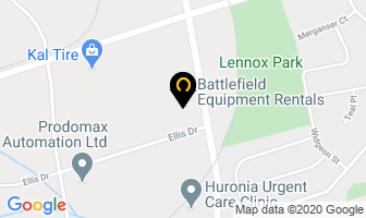 Battlefield Equipment Rentals in Barrie map