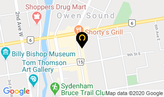 Baydent Dental Centre in Owen Sound map