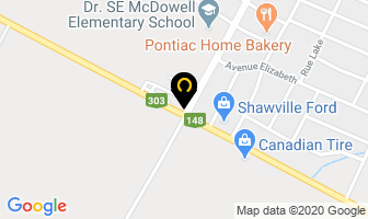 Bean's Service Station in Shawville map