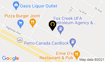 Bedrock Inn in Fox Creek map