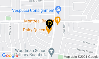 Bel-Aire Fine Dry Cleaning in Calgary map