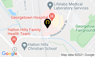 Bennett Health Care Centre in Halton Hills map