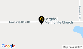 Bergthal Mennonite Church in Brant map
