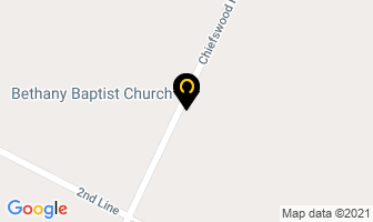 Bethany Baptist Church in Hagersville map