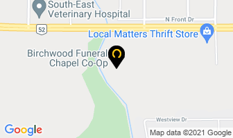 Birchwood Funeral Chapel in Steinbach map