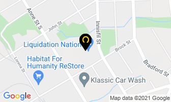 Blaine's Auto Glass in Barrie map