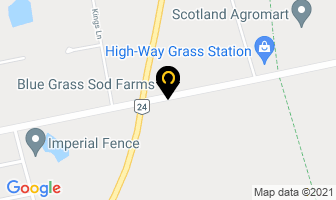 Blue Grass Sod Farms in Brantford map