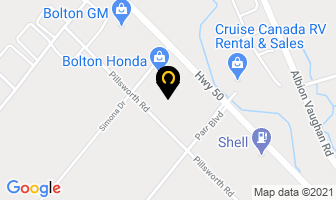 Bolton Hyundai in Caledon map