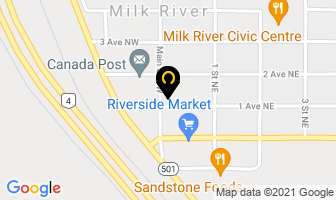 Border's Edge Inc in Milk River map