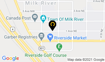 Bordertown Auto Body in Milk River map