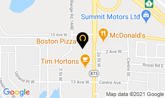 Boston Pizza in Brooks map
