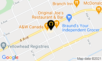 Boston Pizza in Edson map