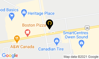 Boston Pizza in Owen Sound map