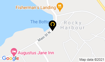 Bottom Brook Cottages in Rocky Harbour map