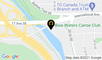 Bow Waters Canoe Club in Calgary map