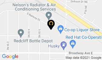 Box Spring Fire Dept in Redcliff map