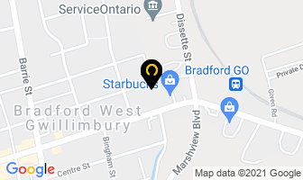 Bradford Learning Centre in Bradford West Gwillimbury map