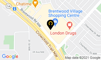 Brentwood Eye Clinic in Calgary map