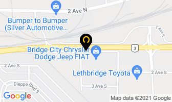 Bridge City Chrysler Pre-Owned Vehicle Centre in Lethbridge map