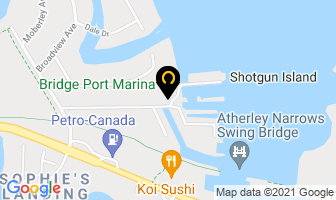 Bridge Port Marina in Orillia map