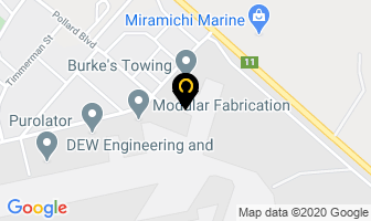 Burke's Towing Inc in Miramichi map