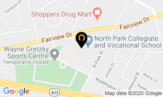 Business Department Npcvs in Brantford map