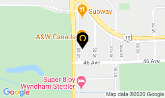 C R Glass Ltd in Stettler map