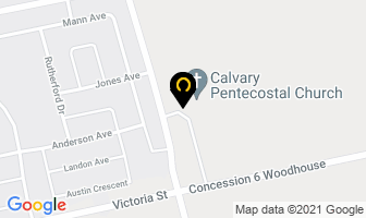 Calvary Pentecostal Church in Simcoe map