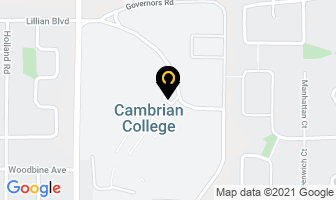 Cambrian College in Sudbury map