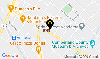 Campbell's Funeral Home in Amherst map