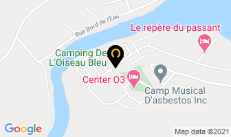 Camping De L'oiseau Bleu in Asbestos map