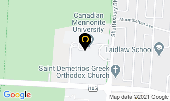 Canadian Mennonite University in Winnipeg map
