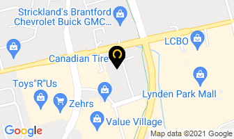 Canadian Tire in Brantford map