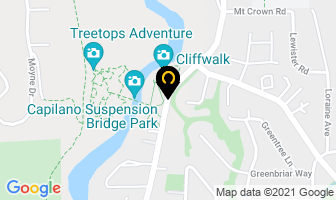 Capilano Suspension Bridge Park in North Vancouver map