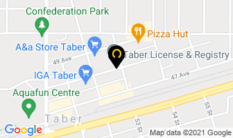 Cardston-Taber-Warner Constituency Office in Taber map