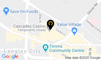Cascades Casino in Langley map