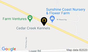 Cedar Creek Kennels in Roberts Creek map