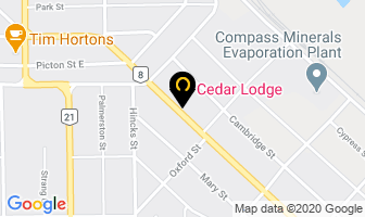 Cedar Lodge Motel in Goderich map