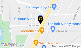 Centaur Subaru in Calgary map