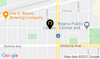 Central Lutheran Church in Regina map